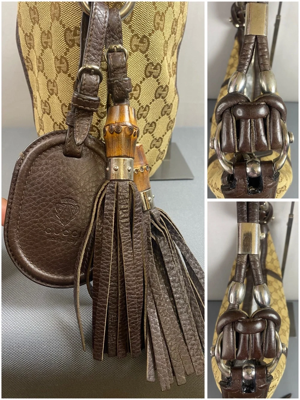 ✨️GUCCI GG Canvas Techno Horsebit Hobo Bag